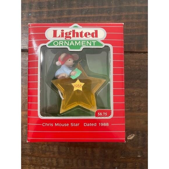 Vintage Lighted Ornament Christmas Mouse Star 1988 - Picture 1 of 2